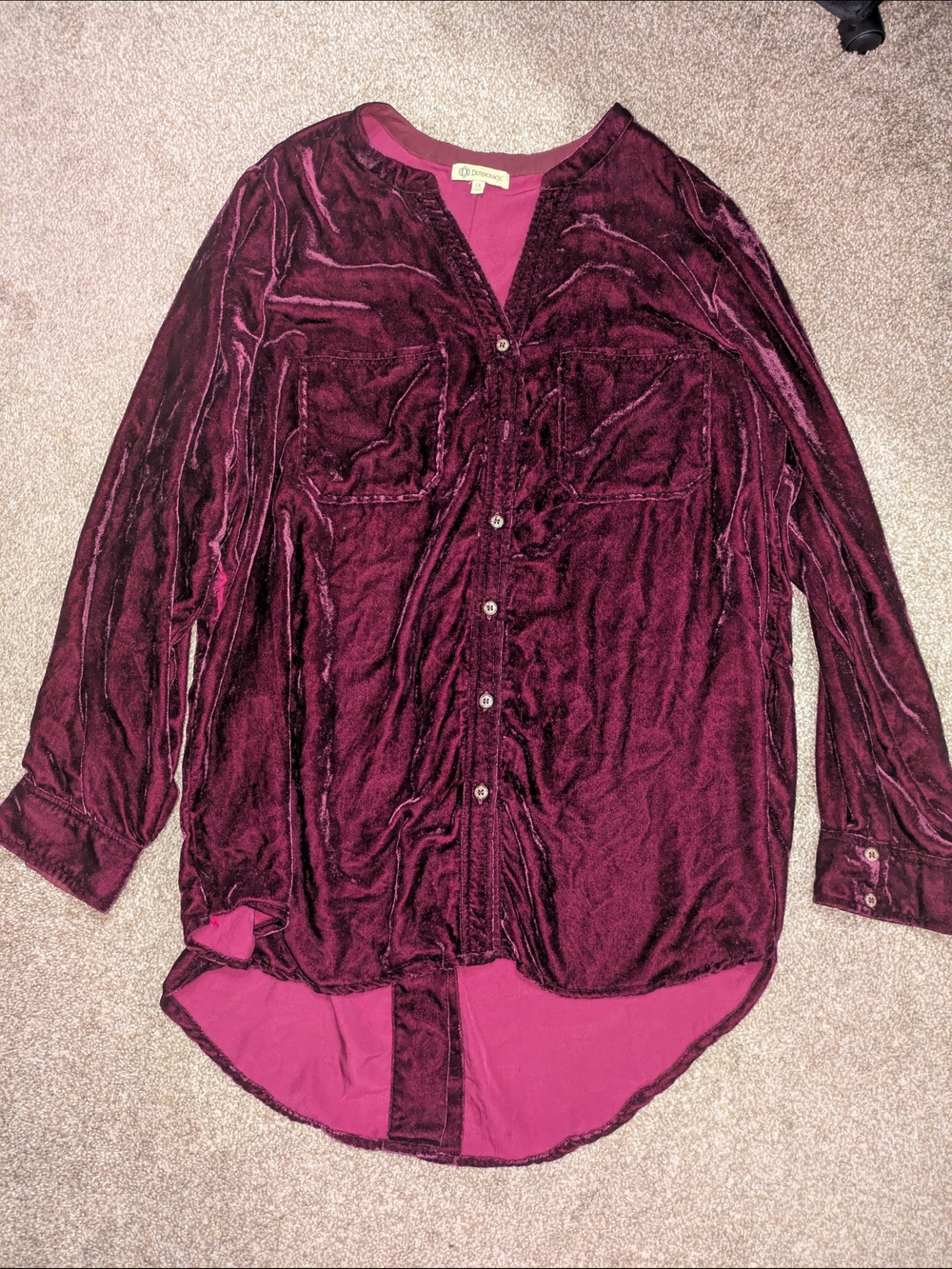 Democracy Velvet Top Size 1X